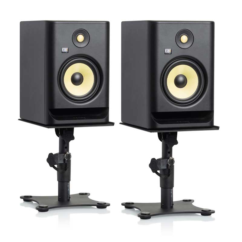 AxcessAbles - Soporte ajustable para monitor de estudio (par) | Soporte de  pie grande para monitor de estudio de grabación | Soportes de altavoces de